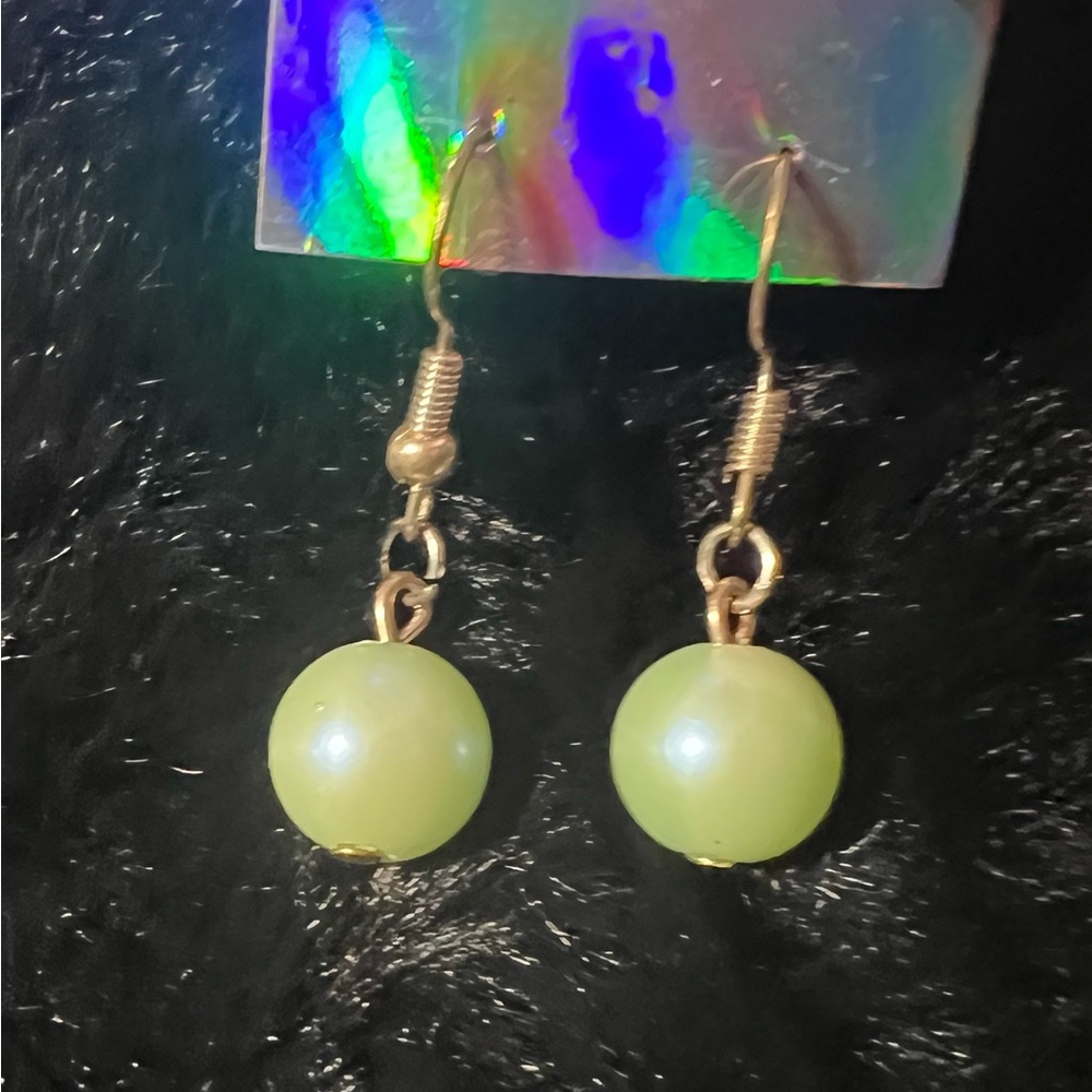 Elegant Gold and Green Earrings